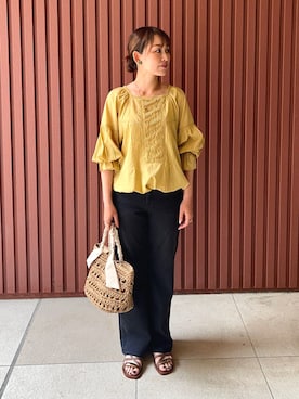 「IPANEMA（イパネマ）のアイテム（サンダル）」を使った、占部さん（レディース・165cm）の夏コーディネート