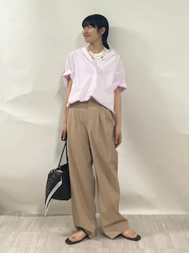 「manipuri（マニプリ）のアイテム」を使った、齊藤さん（レディース・158cm）の春コーディネート