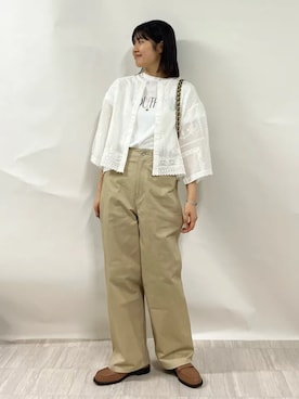 「MILOS（ミロス）のアイテム」を使った、齊藤さん（レディース・158cm）の春コーディネート