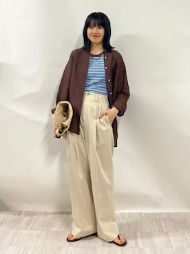 「SHIPS（シップス）のアイテム」を使った、齊藤さん（レディース・158cm）の夏コーディネート