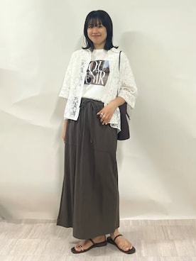 「＆MyuQ（アンドミューク）のアイテム」を使った、齊藤さん（レディース・158cm）の夏コーディネート