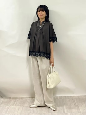 「SHIPS（シップス）のアイテム（アクセサリー）」を使った、齊藤さん（レディース・158cm）の夏コーディネート
