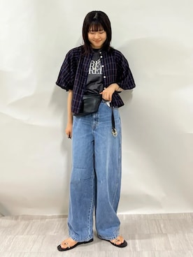 「NICOLAS LAINAS（ニコラスライナス）のアイテム」を使った、齊藤さん（レディース・158cm）の夏コーディネート