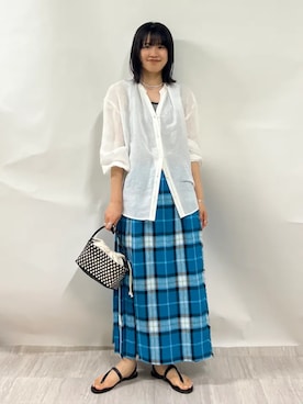 「SHIPS（シップス）のアイテム」を使った、齊藤さん（レディース・158cm）の夏コーディネート