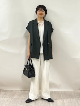 「MILOS（ミロス）のアイテム」を使った、齊藤さん（レディース・158cm）の夏コーディネート