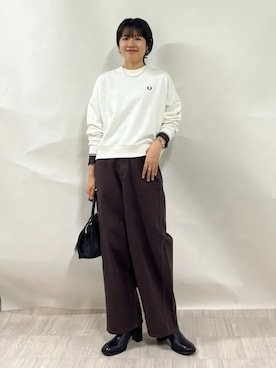 「FRED PERRY」｜齊藤さん（レディース・158cm）の秋コーディネート