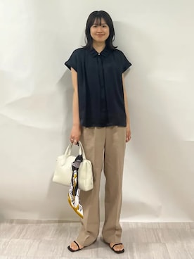 「SHIPS（シップス）のアイテム」を使った、齊藤さん（レディース・158cm）の夏コーディネート