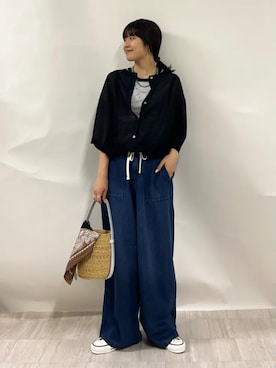 「SHIPS（シップス）のアイテム」を使った、齊藤さん（レディース・158cm）の夏コーディネート