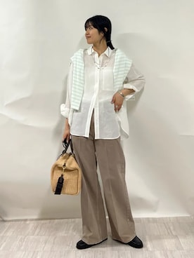 「SHIPS（シップス）のアイテム」を使った、齊藤さん（レディース・158cm）の春コーディネート