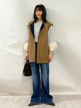 「SHIPS（シップス）のアイテム」を使った、齊藤さん（レディース・158cm）の秋コーディネート