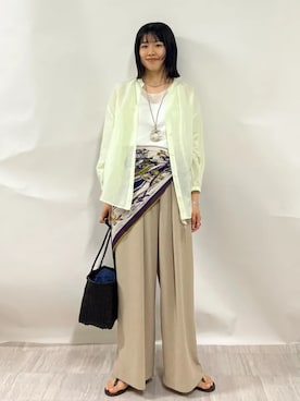 「BINDU（ビンドゥー）のアイテム」を使った、齊藤さん（レディース・158cm）の春コーディネート