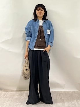 「シップス」｜齊藤さん（レディース・158cm）の秋コーディネート