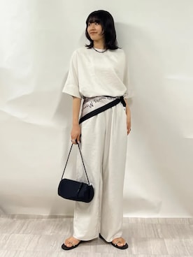 「NICOLAS LAINAS（ニコラスライナス）のアイテム」を使った、齊藤さん（レディース・158cm）の夏コーディネート