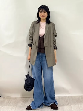 「upperhights（アッパーハイツ）のアイテム」を使った、齊藤さん（レディース・158cm）の秋コーディネート