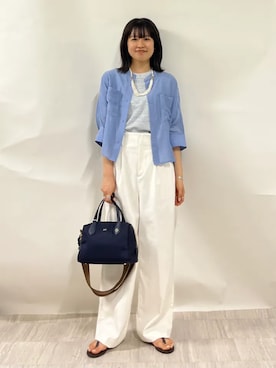 「SHIPS（シップス）のアイテム」を使った、齊藤さん（レディース・158cm）の夏コーディネート