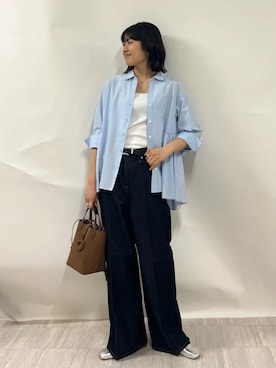 「upperhights（アッパーハイツ）のアイテム（パンツ）」を使った、齊藤さん（レディース・158cm）の春コーディネート