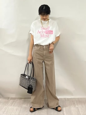 「SHIPS（シップス）のアイテム」を使った、齊藤さん（レディース・158cm）の夏コーディネート