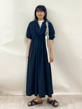 「SHIPS（シップス）のアイテム（ワンピース/ドレス）」を使った、齊藤さん（レディース・158cm）の春コーディネート