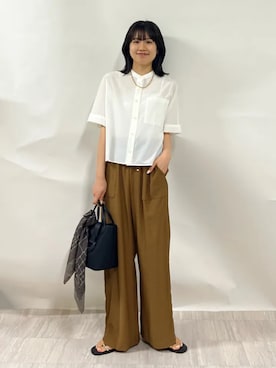 「SHIPS（シップス）のアイテム（ファッション雑貨）」を使った、齊藤さん（レディース・158cm）の夏コーディネート
