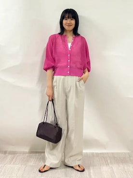 「＆MyuQ（アンドミューク）のアイテム」を使った、齊藤さん（レディース・158cm）の夏コーディネート