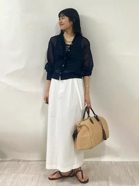 「LAOCOONTE（ラオコンテ）のアイテム」を使った、齊藤さん（レディース・158cm）の春コーディネート