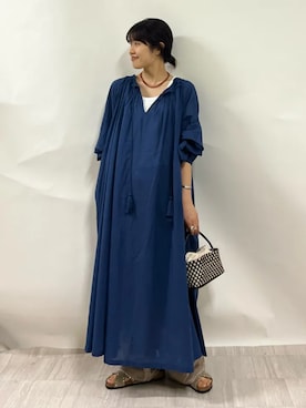 「upperhights（アッパーハイツ）のアイテム（パンツ）」を使った、齊藤さん（レディース・158cm）の夏コーディネート