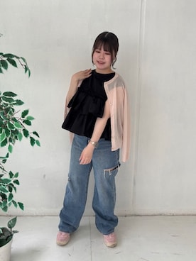 「ITS'DEMO（イッツデモ）のアイテム」を使った、miさん（レディース・158cm）の夏コーディネート