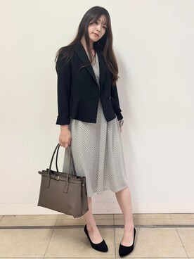 「COUP DE CHANCE（クードシャンス）の【手洗い可／日本製】カシュクールワンピース（ワンピース、ホワイト系）」を使った、numa0314さん（レディース）の夏コーディネート