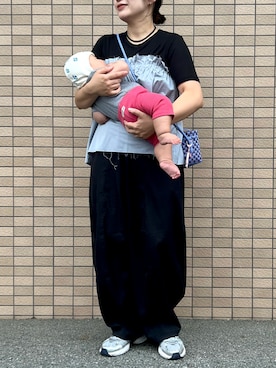 「coen（コーエン）のアイテム（パンツ）」を使った、happyuppiさん（レディース・160cm）の夏コーディネート