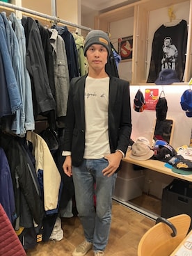 「アイテム（Tシャツ/カットソー）」を使った、Yoshizou84さん（メンズ・187cm）の秋コーディネート