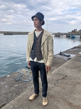 「アイテム（スーツベスト）」を使った、Yoshizou84さん（メンズ・187cm）の秋コーディネート