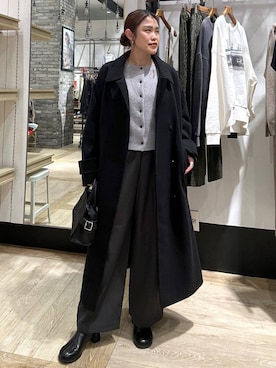 「アイテム（ステンカラーコート）」を使った、mrt601lepsimさん（レディース・155cm・40代）の冬コーディネート