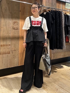 「LEPSIM（レプシィム）の2WAYレースパッチワークパンツ　1017903（その他パンツ、ブラック系）」を使った、mrt601lepsimさん（レディース）の夏コーディネート