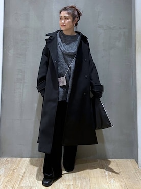 「アイテム（ステンカラーコート）」を使った、mrt601lepsimさん（レディース・155cm・40代）の冬コーディネート