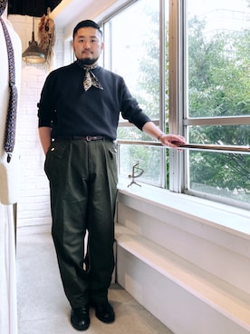 「アイテム（バンダナ/スカーフ）」を使った、KOIZUMI TAIKIさん（メンズ・174cm）の秋コーディネート