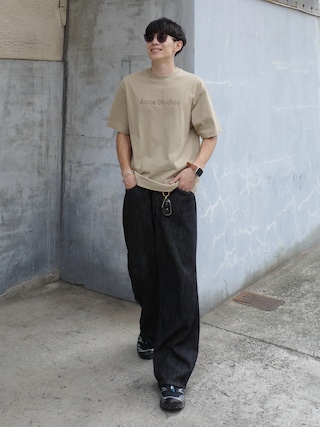 「WYM LIDNM(ウィム バイ リドム)のLASER FADE STANDARD STRAIGHT DENIM/COLORFAST SLUB STANDARD DENIM(デニムパンツ)」を使った、Ryoさん(メンズ・172cm)の秋コーディネート