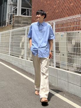 「MR.GENTLEMAN（ミスタージェントルマン）のアイテム（トップス）」を使った、Ryoさん（メンズ・172cm）の春コーディネート