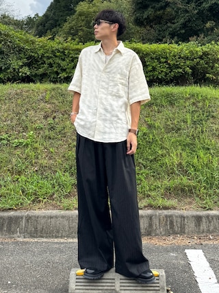 「WYM LIDNM（ウィム バイ リドム）のMVS LAYERED SLIT TANK TOP（タンクトップ）」を使った、Ryoさん（メンズ・172cm）の秋コーディネート