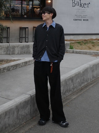 「LIDNM（リドム）のCROCHET BLADE WOOL PNT（その他パンツ）」を使った、Ryoさん（メンズ・172cm）の春コーディネート