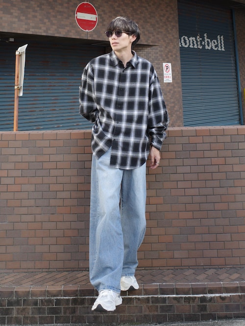 「WYM LIDNM（ウィム バイ リドム）のCLEAN RANDOM RIB TANK TOP（タンクトップ）」を使った、Ryoさん（メンズ・172cm）の秋コーディネート