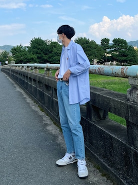 「Maison Kitsune（メゾンキツネ）のアイテム」を使った、Ryoさん（メンズ・172cm）の秋コーディネート