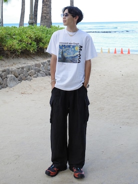 「アイテム（カーゴパンツ）」を使った、Ryoさん（メンズ・172cm・20代）の夏コーディネート
