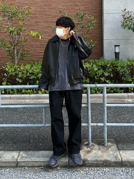 「Chikashitsu +（チカシツプラス）のアイテム（ジャケット/アウター）」を使った、Ryoさん（メンズ・172cm）の秋コーディネート