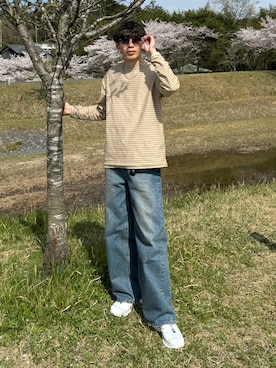 「MONKEY TIME（モンキータイム）のアイテム」を使った、Ryoさん（メンズ・172cm）の春コーディネート