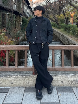 「アイテム（デニムジャケット）」を使った、Ryoさん（メンズ・172cm）の秋コーディネート