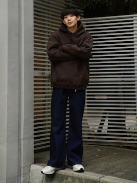 メンズのパーカー ブラウン 茶色系 コーディネート Zozotown