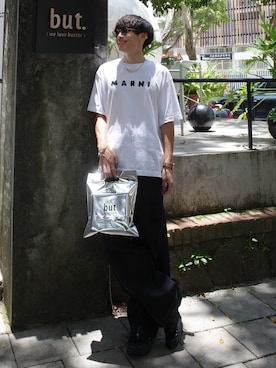 「WYM LIDNM（ウィム バイ リドム）のアイテム（パンツ）」を使った、Ryoさん（メンズ・172cm）の夏コーディネート