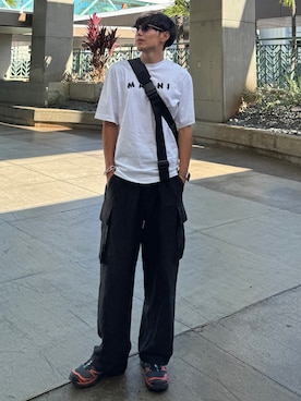 「アイテム（カーゴパンツ）」を使った、Ryoさん（メンズ・172cm・20代）の夏コーディネート