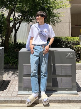 「Maison Kitsune（メゾンキツネ）のアイテム」を使った、Ryoさん（メンズ・172cm）の夏コーディネート