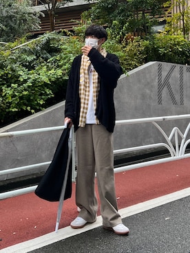 「MM6 Maison Margiela（ｴﾑｴﾑｼｯｸｽ ﾒｿﾞﾝ ﾏﾙｼﾞｪﾗ）のアイテム（バッグ）」を使った、Ryoさん（メンズ・172cm）の秋コーディネート